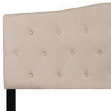 English Elm Tufted Upholstered Queen Size Headboard in Fabric