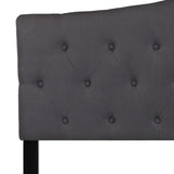 English Elm Tufted Upholstered Queen Size Headboard in Fabric