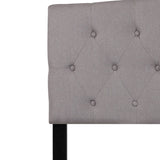 English Elm Tufted Upholstered Queen Size Headboard in Fabric