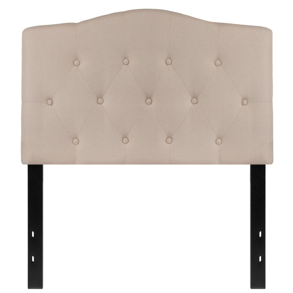 English Elm Tufted Upholstered Twin Size Headboard in Fabric