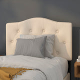 English Elm Tufted Upholstered Twin Size Headboard in Fabric