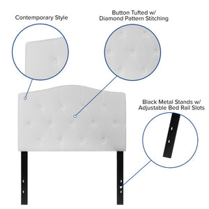 English Elm Tufted Upholstered Twin Size Headboard in Fabric