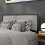 English Elm Metal Upholstered Queen Size Headboard in Fabric