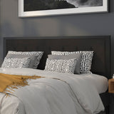 King Size Black Fabric Upholstered Metal Headboard