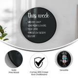 English Elm Commercial Grade 24" Round Wall Mounted Magnetic Chalkboard for Home or Business with Eraser and Chalk in Pine Wood Frame