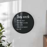 English Elm Commercial Grade 24" Round Wall Mounted Magnetic Chalkboard for Home or Business with Eraser and Chalk in Pine Wood Frame