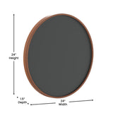 English Elm Commercial Grade 24" Round Wall Mounted Magnetic Chalkboard for Home or Business with Eraser and Chalk in Pine Wood Frame