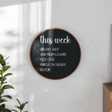 English Elm Commercial Grade 24" Round Wall Mounted Magnetic Chalkboard for Home or Business with Eraser and Chalk in Pine Wood Frame