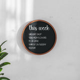 English Elm Commercial Grade 12" Round Wall Mounted Magnetic Chalkboards for Home or Business with Eraser and Chalk in Pine Wood Frames - Set of 2