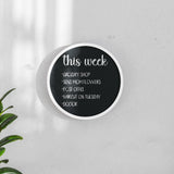 English Elm Commercial Grade 12" Round Wall Mounted Magnetic Chalkboards for Home or Business with Eraser and Chalk in wash Pine Wood Frames - Set of 2