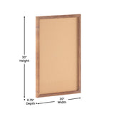 English Elm Commercial Grade Rustic 20" x 30" Wall Mount Cork Board with Wooden Push Pins for Home, School, or Business