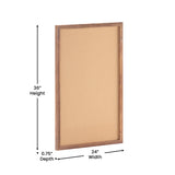 English Elm Commercial Grade Rustic 24" x 36" Wall Mount Cork Board with Wooden Push Pins for Home, School, or Business