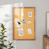 English Elm Commercial Grade Rustic 24" x 36" Wall Mount Cork Board with Wooden Push Pins for Home, School, or Business