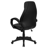 English Elm Commercial Grade High Back LeatherSoft Contemporary Executive Swivel Ergonomic Office Chair with Curved Back and Loop Arms