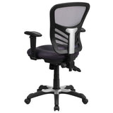 English Elm Commercial Grade Mid-Back Dark Mesh Multifunction Executive Swivel Ergonomic Office Chair with Adjustable Arms