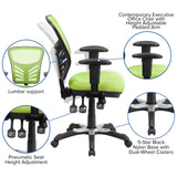 English Elm Commercial Grade Mid-Back Mesh Multifunction Executive Swivel Ergonomic Office Chair with Adjustable Arms