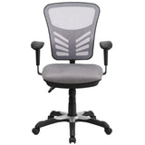 English Elm Commercial Grade Mid-Back Mesh Multifunction Executive Swivel Ergonomic Office Chair with Adjustable Arms