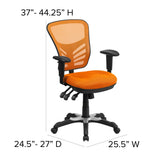 English Elm Commercial Grade Mid-Back Mesh Multifunction Executive Swivel Ergonomic Office Chair with Adjustable Arms