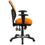 English Elm Commercial Grade Mid-Back Mesh Multifunction Executive Swivel Ergonomic Office Chair with Adjustable Arms