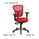 English Elm Commercial Grade Mid-Back Mesh Multifunction Executive Swivel Ergonomic Office Chair with Adjustable Arms