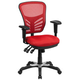 English Elm Commercial Grade Mid-Back Mesh Multifunction Executive Swivel Ergonomic Office Chair with Adjustable Arms