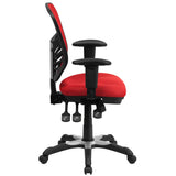 English Elm Commercial Grade Mid-Back Mesh Multifunction Executive Swivel Ergonomic Office Chair with Adjustable Arms