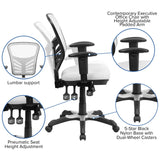 English Elm Commercial Grade Mid-Back Mesh Multifunction Executive Swivel Ergonomic Office Chair with Adjustable Arms