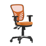 English Elm Commercial Grade Mid-Back Mesh Multifunction Executive Swivel Ergonomic Office Chair with Adjustable Arms and Transparent Roller Wheels