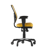 English Elm Commercial Grade Mid-Back -Orange Mesh Multifunction Executive Swivel Ergonomic Office Chair with Adjustable Arms and Transparent Roller Wheels