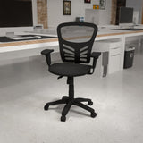 Commercial Grade Mid-Back Transparent Mesh Multifunction Executive Swivel Ergonomic Office Chair with Adjustable Arms