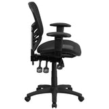 English Elm Commercial Grade Mid-Back Transparent Mesh Multifunction Executive Swivel Ergonomic Office Chair with Adjustable Arms