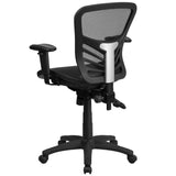 English Elm Commercial Grade Mid-Back Transparent Mesh Multifunction Executive Swivel Ergonomic Office Chair with Adjustable Arms