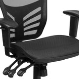 English Elm Commercial Grade Mid-Back Transparent Mesh Multifunction Executive Swivel Ergonomic Office Chair with Adjustable Arms