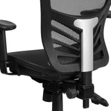 English Elm Commercial Grade Mid-Back Transparent Mesh Multifunction Executive Swivel Ergonomic Office Chair with Adjustable Arms