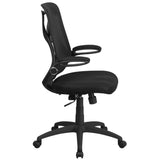 English Elm Commercial Grade High Back Mesh Executive Swivel Ergonomic Office Chair with Adjustable Lumbar, 2-Paddle Control and Flip-Up Arms