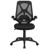 English Elm Commercial Grade High Back Mesh Executive Swivel Ergonomic Office Chair with Adjustable Lumbar, 2-Paddle Control and Flip-Up Arms