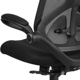 English Elm Commercial Grade High Back Mesh Executive Swivel Ergonomic Office Chair with Adjustable Lumbar, 2-Paddle Control and Flip-Up Arms