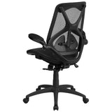 English Elm Commercial Grade High Back Transparent Mesh Executive Ergonomic Office Chair with Adjustable Lumbar, 2-Paddle Control & Flip-Up Arms