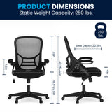 English Elm Commercial Grade High Back Mesh Ergonomic Swivel Office Chair with Frame and Flip-up Arms