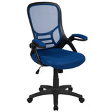 English Elm Commercial Grade High Back Mesh Ergonomic Swivel Office Chair with Black Frame and Flip-up Arms