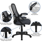 English Elm Commercial Grade High Back Mesh Ergonomic Swivel Office Chair with Black Frame and Flip-up Arms