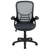 English Elm Commercial Grade High Back Mesh Ergonomic Swivel Office Chair with Black Frame and Flip-up Arms