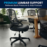 English Elm Commercial Grade High Back Mesh Ergonomic Swivel Office Chair with Black Frame and Flip-up Arms