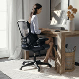 English Elm Commercial Grade High Back Mesh Ergonomic Swivel Office Chair with Black Frame and Flip-up Arms