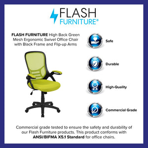 English Elm Commercial Grade High Back Mesh Ergonomic Swivel Office Chair with Black Frame and Flip-up Arms