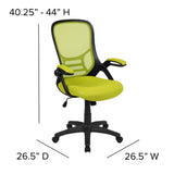 English Elm Commercial Grade High Back Mesh Ergonomic Swivel Office Chair with Black Frame and Flip-up Arms