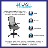 English Elm Commercial Grade High Back Mesh Ergonomic Swivel Office Chair with Black Frame and Flip-up Arms