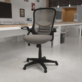 English Elm Commercial Grade High Back Mesh Ergonomic Swivel Office Chair with Black Frame and Flip-up Arms