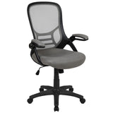 English Elm Commercial Grade High Back Mesh Ergonomic Swivel Office Chair with Black Frame and Flip-up Arms