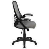 English Elm Commercial Grade High Back Mesh Ergonomic Swivel Office Chair with Black Frame and Flip-up Arms